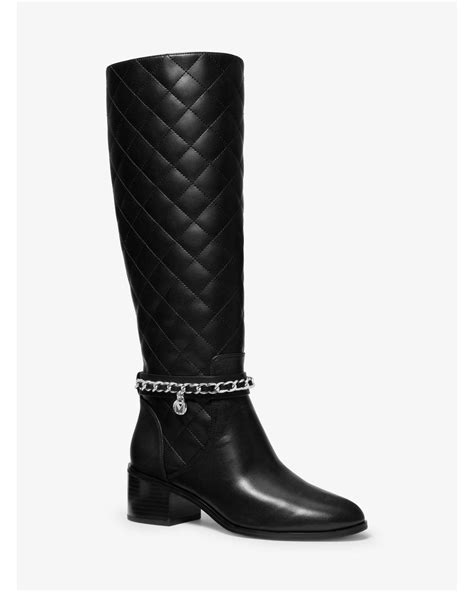 elsa leather ankle boot michael kors|Elsa Quilted Leather Boot .